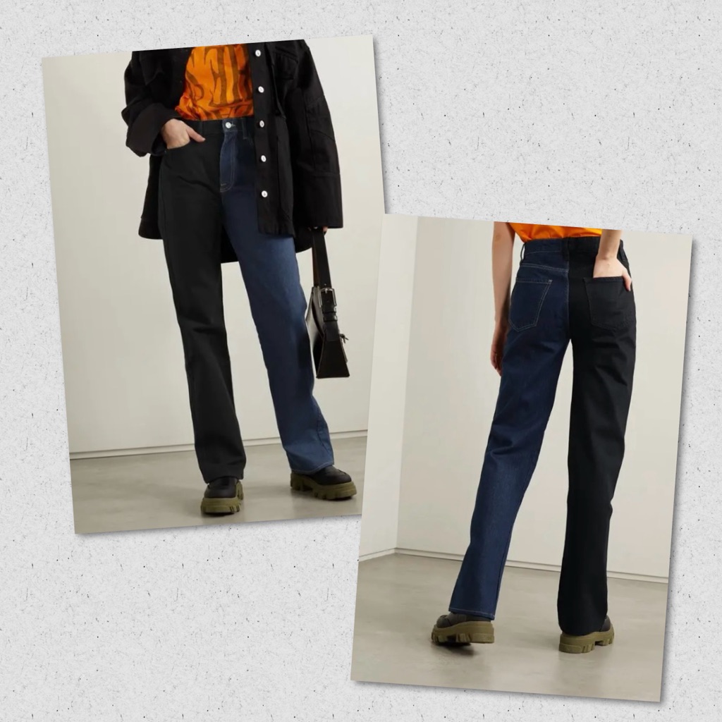 Frame Women’s Nwot Le Jane Two-Tone High-Rise Straight Leg Jeans Size 29